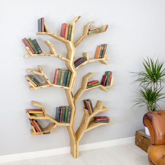 Tree-shaped shelf.