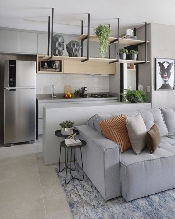 Small gray apartment.