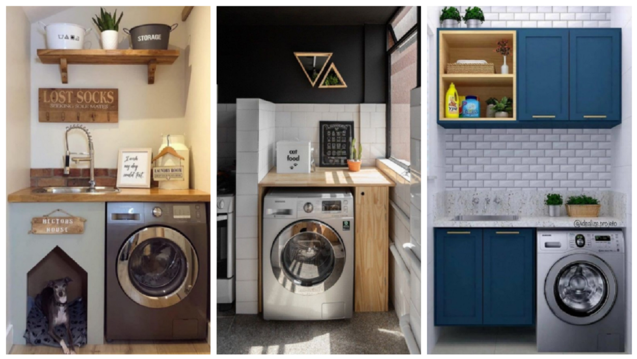 Small laundry room: 33 practical decorations that expand space