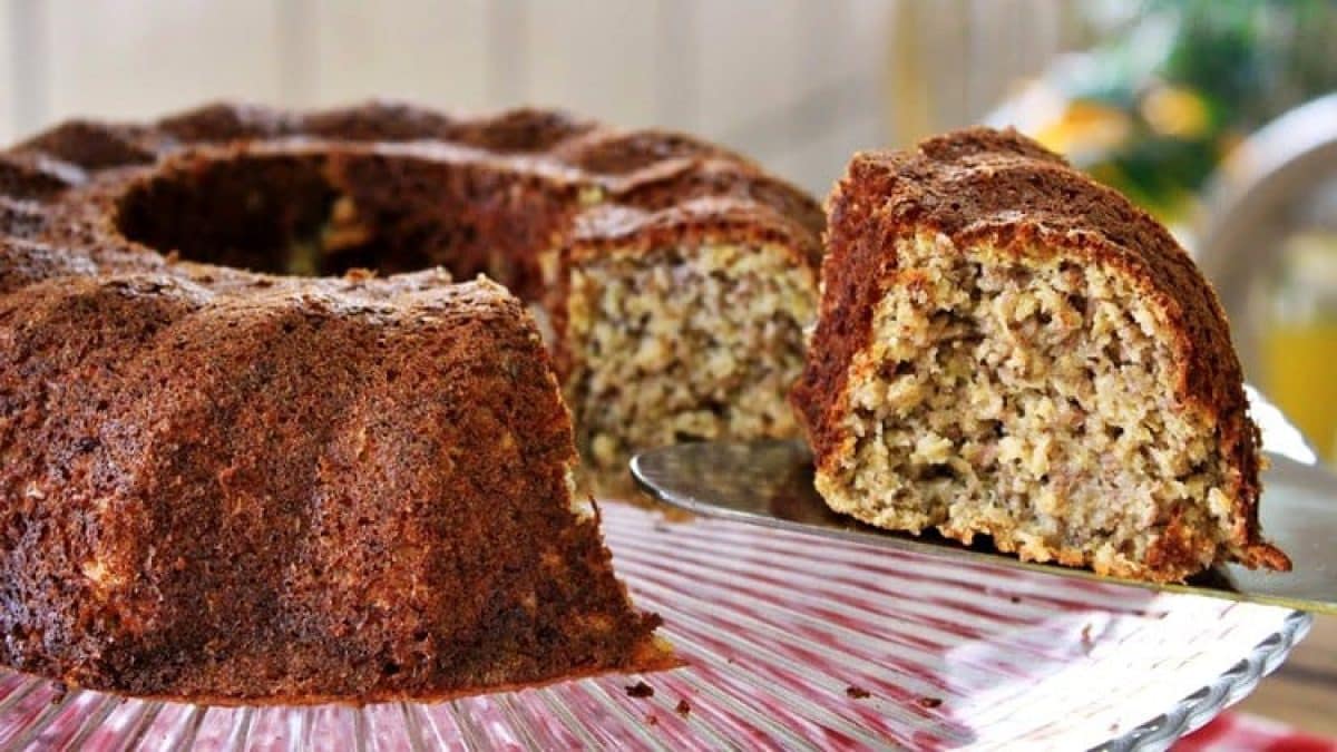 Receita de bolo de banana com aveia e sem açúcar