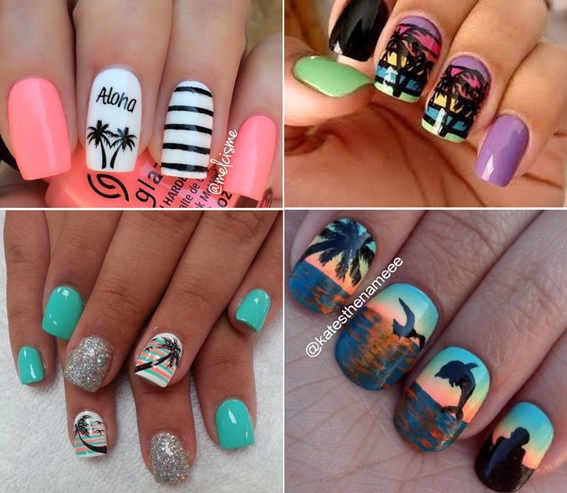 Tropical nail art step by step