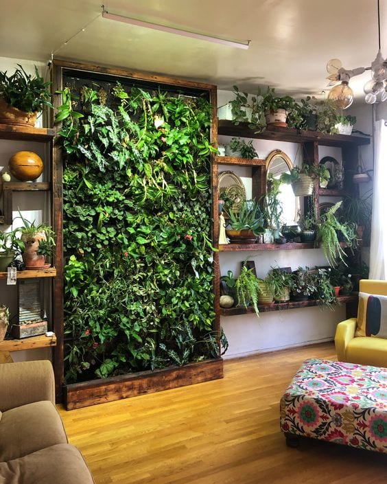 Room with vertical garden