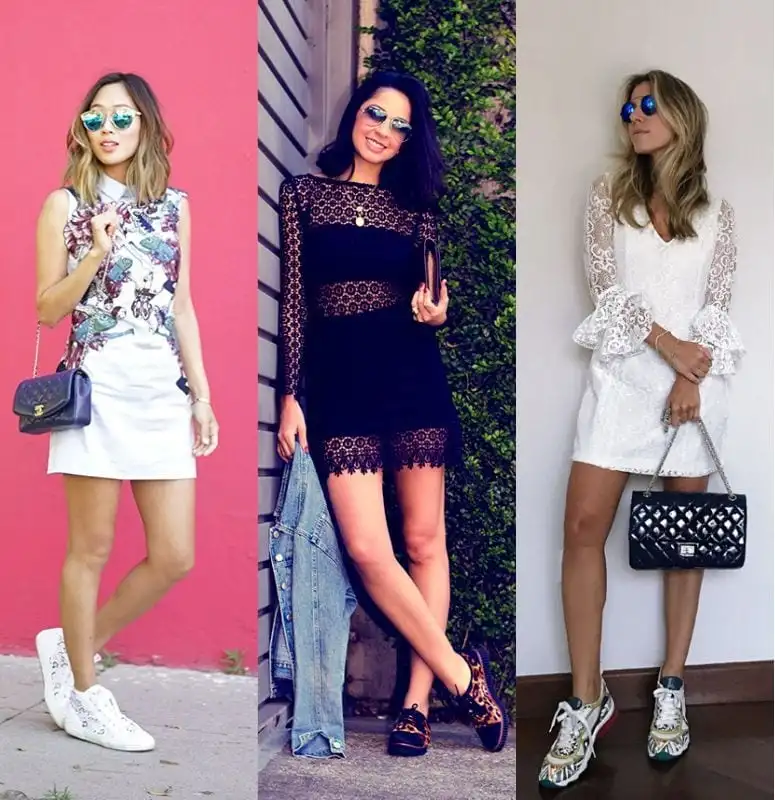 Check out now several ways to wear a dress with sneakers