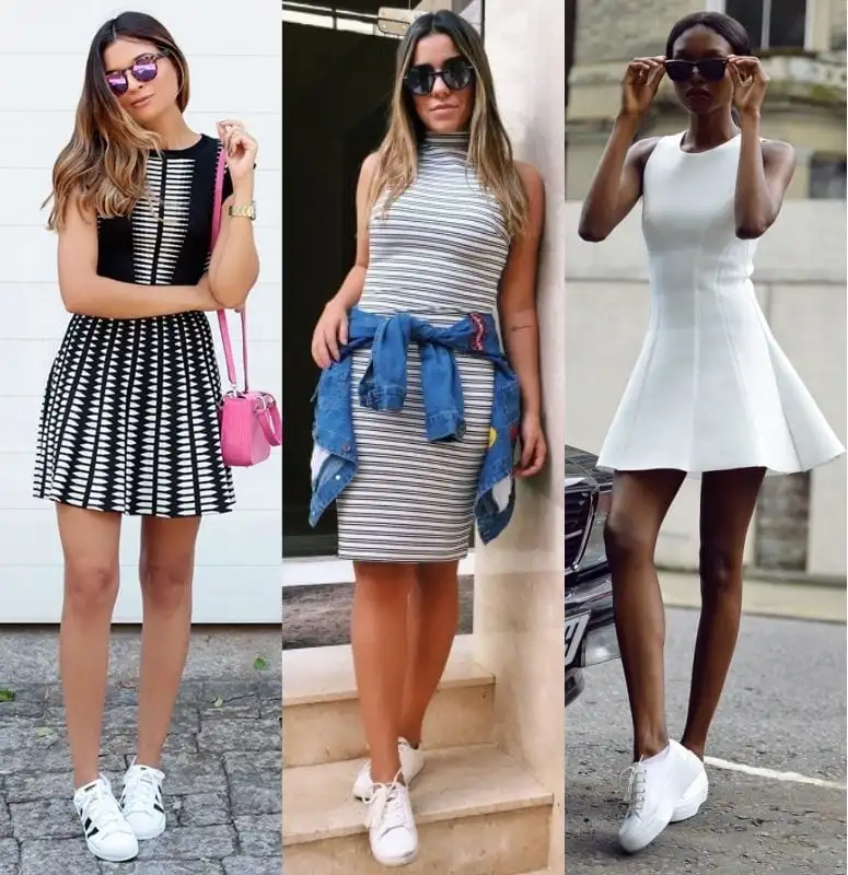 Check out now several ways to wear a dress with sneakers