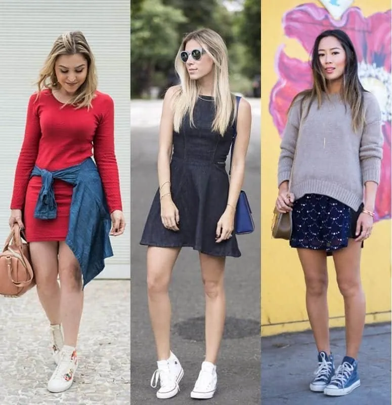 Check out now several ways to wear a dress with sneakers