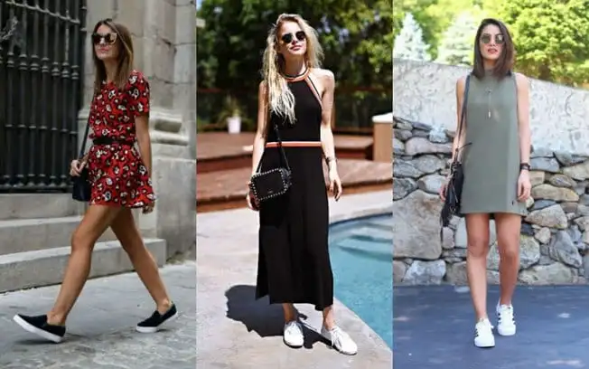 Check out now several ways to wear a dress with sneakers