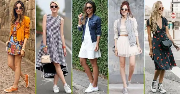 Check out now several ways to wear a dress with sneakers