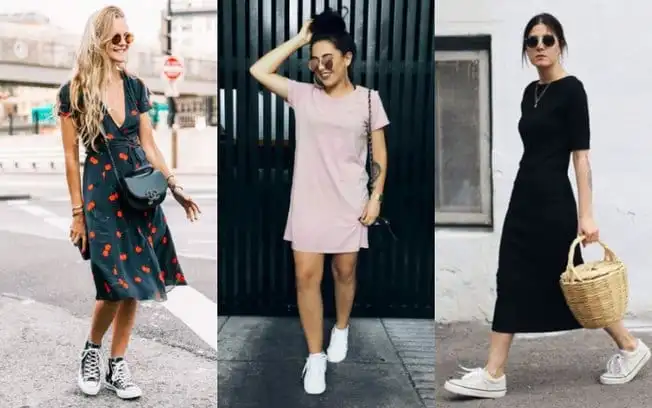 Check out now several ways to wear a dress with sneakers