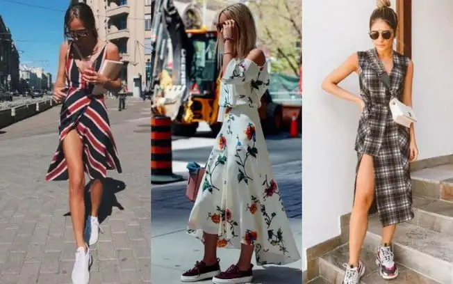 Check out now several ways to wear a dress with sneakers