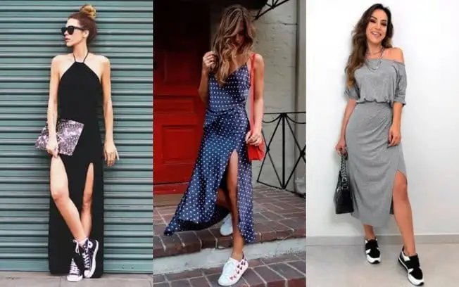 Check out now several ways to wear a dress with sneakers