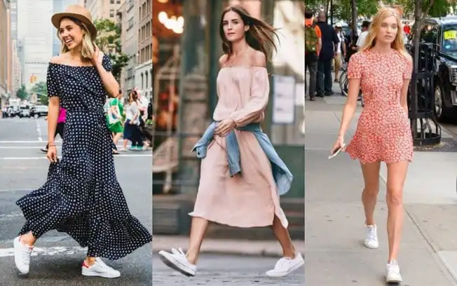 Check out now several ways to wear a dress with sneakers