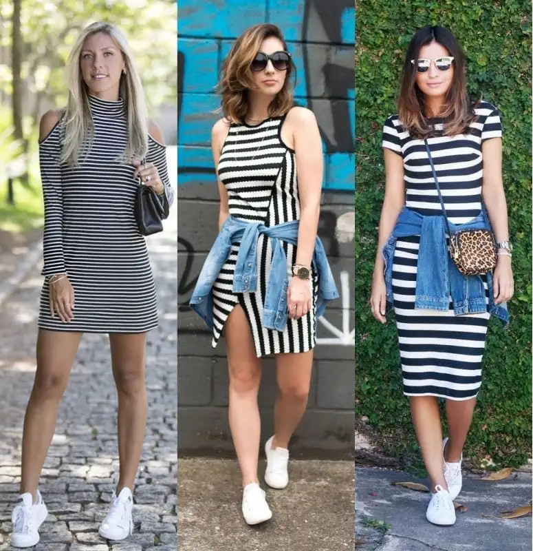 Check out now several ways to wear a dress with sneakers