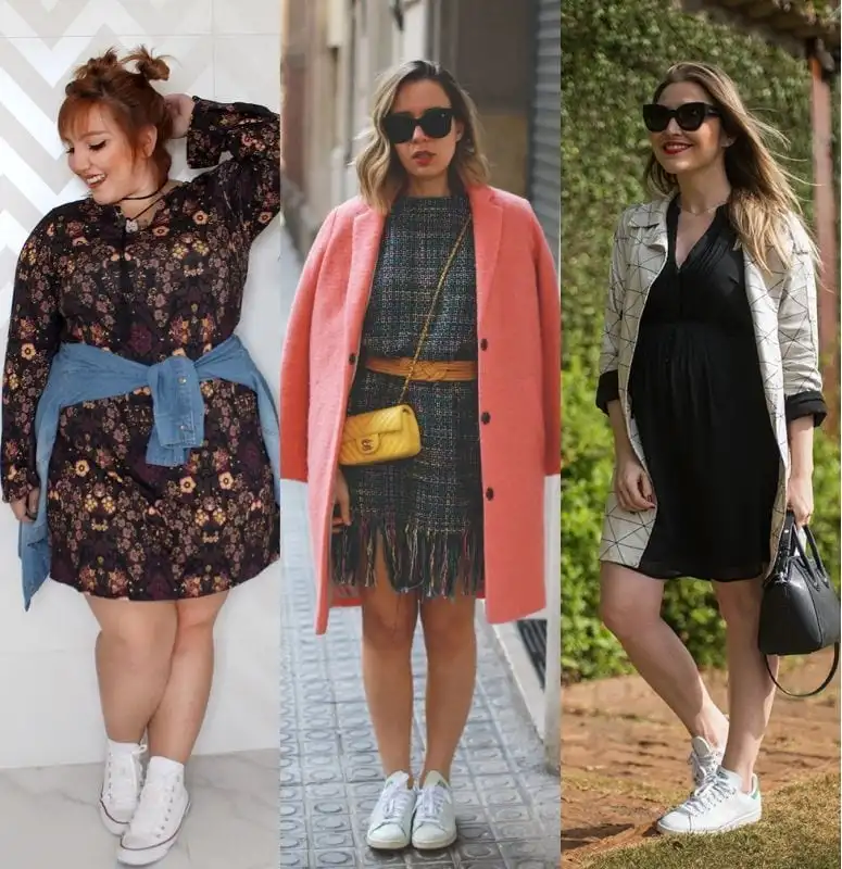 Check out now several ways to wear a dress with sneakers