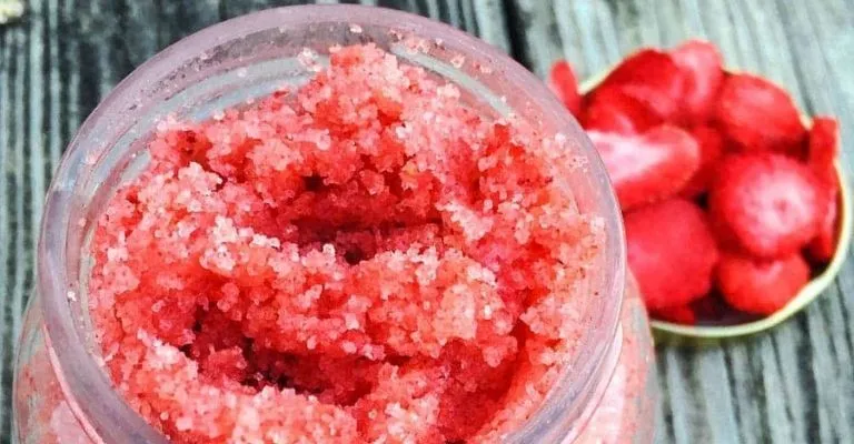 homemade strawberry scrub