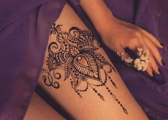 Henna tattoo on thighs