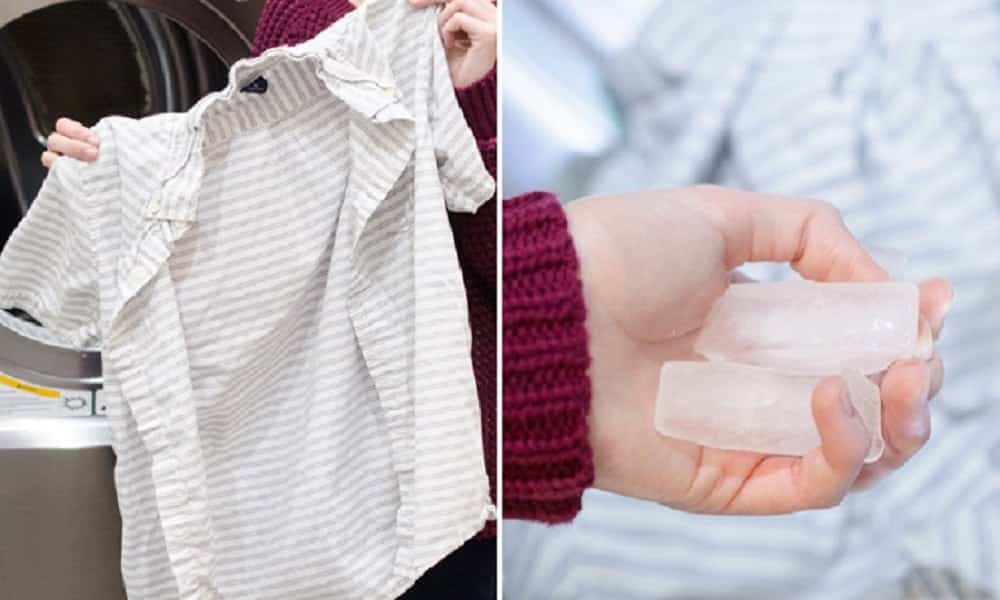 Simple trick allows you to iron clothes with ice, without using an iron