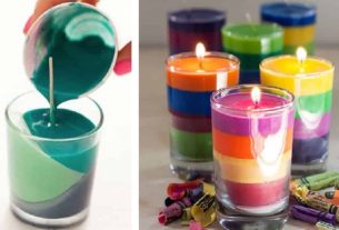 How to make a colorful candle using crayons