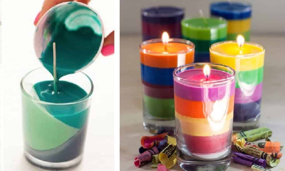 How to make a colorful candle using crayons