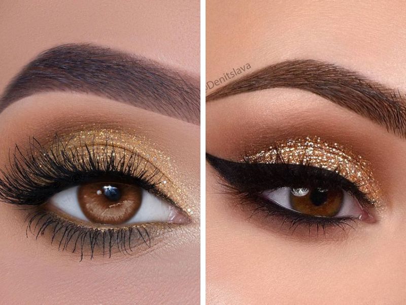 Golden brown eye makeup