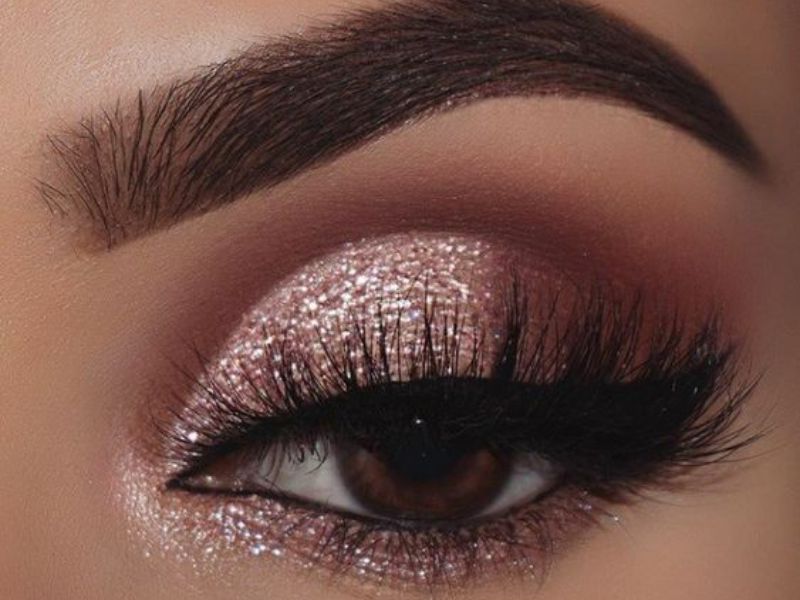 Rose gold brown eye makeup