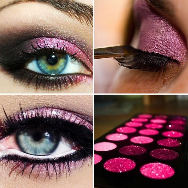 sombra de ojos para hacer un maquillaje rosa