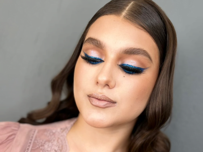 Blue Graduation Makeup