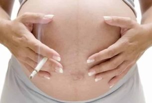 What happens if a pregnant woman smokes during pregnancy?