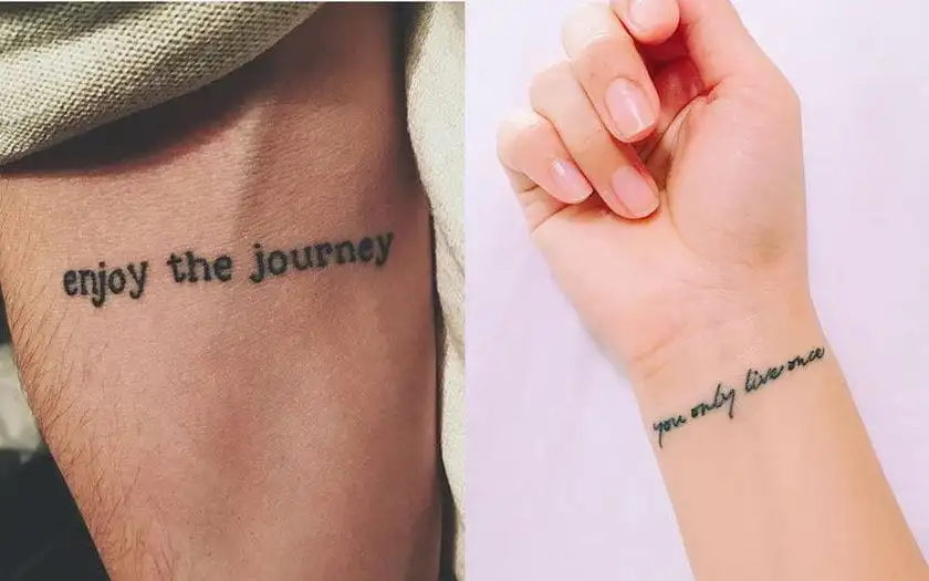 Phrase tattoos: creative inspirations and meanings