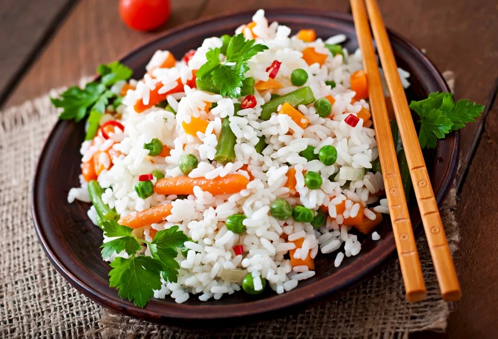 A dish of rice and Greek for the Christmas dinner