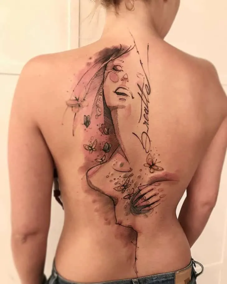 More than 60 tips from a tattoo on the back for you to get inspired