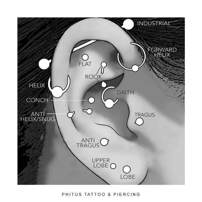 Ear piercing, curiosities + 51 images of inspiration