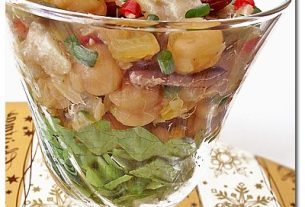 Verrine de bacalao con garbanzos