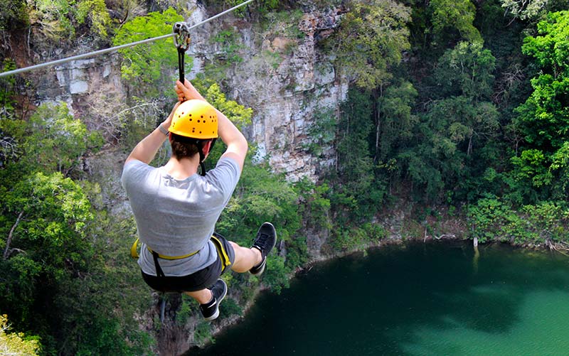 Cenotes and zipline in Campeche, Mexico