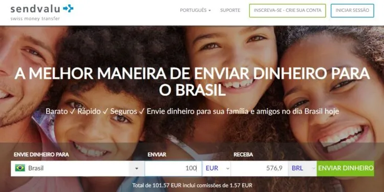 sendvalu mandar dinheiro da europa para o brasil