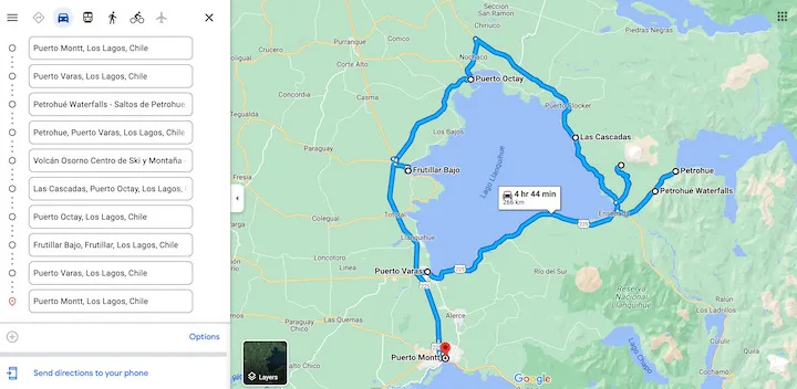 Itinerário de 7 Paradas em 1 Dia Saindo de Puerto Montt ou Puerto Varas (Para Parada de Cruzeiro)