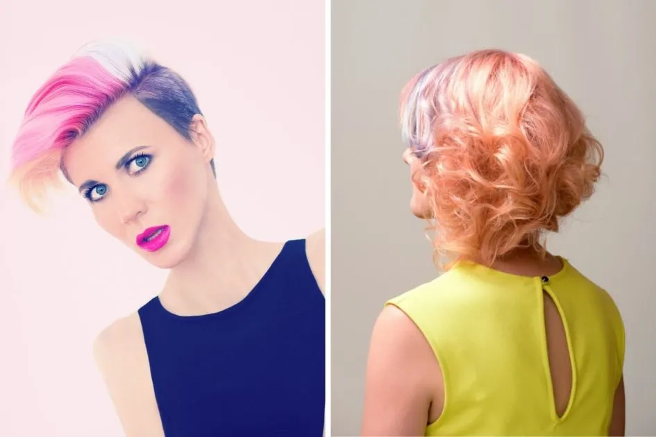 Cabelos coloridos com corte short bob e o pixie cut