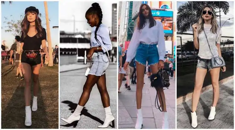 Looks with white boots and shorts