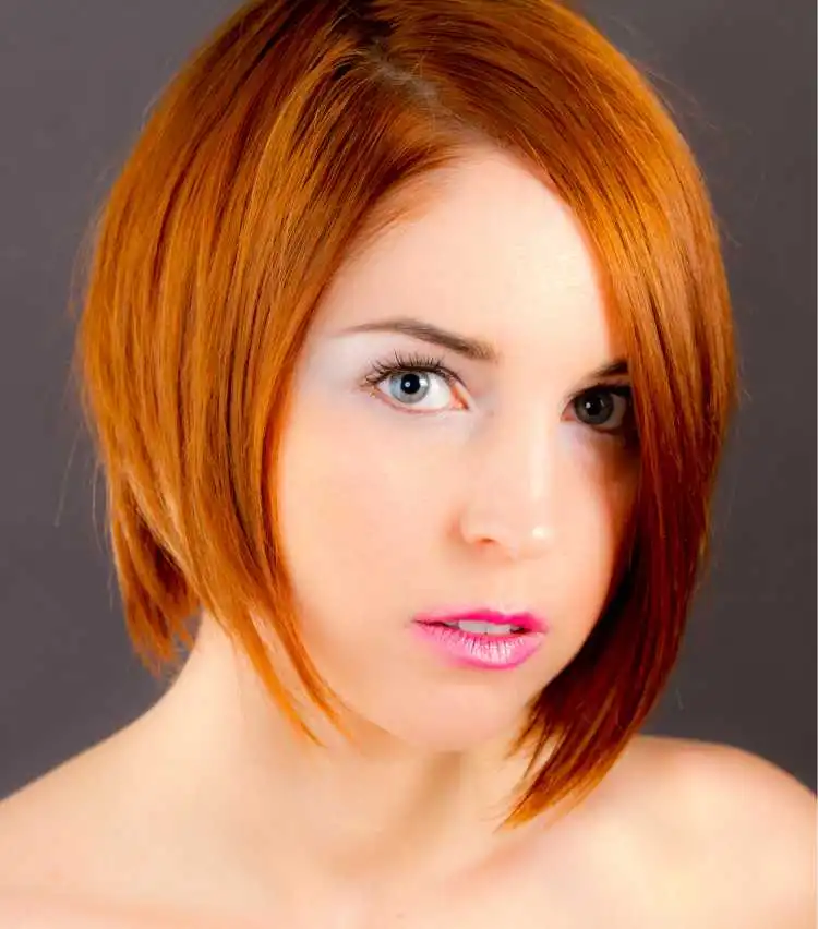 hair bob red-haired smooth -