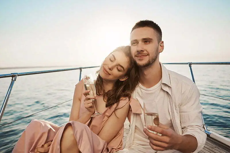 the couple on the ride to the honeymoon