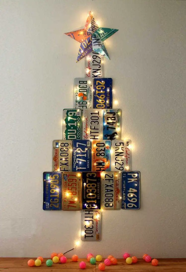 Placa de carros fromando árvore de natal