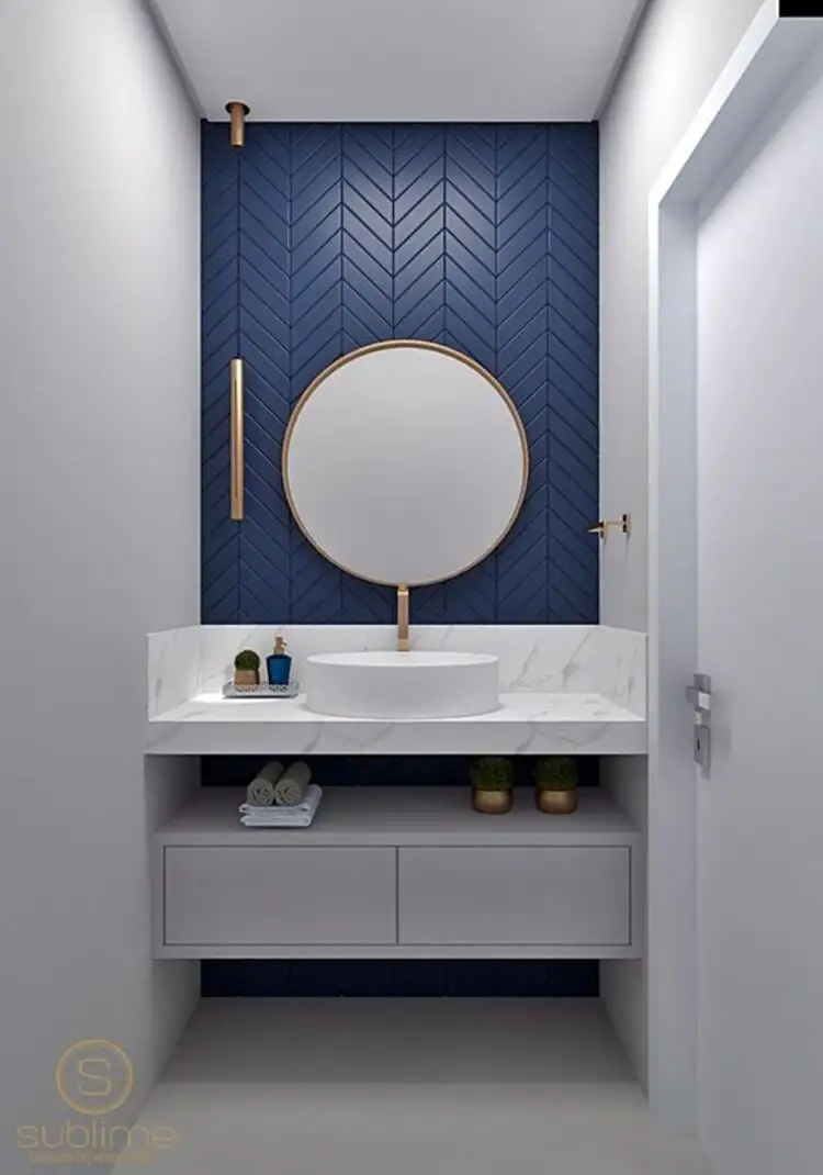 Lavabo azul.