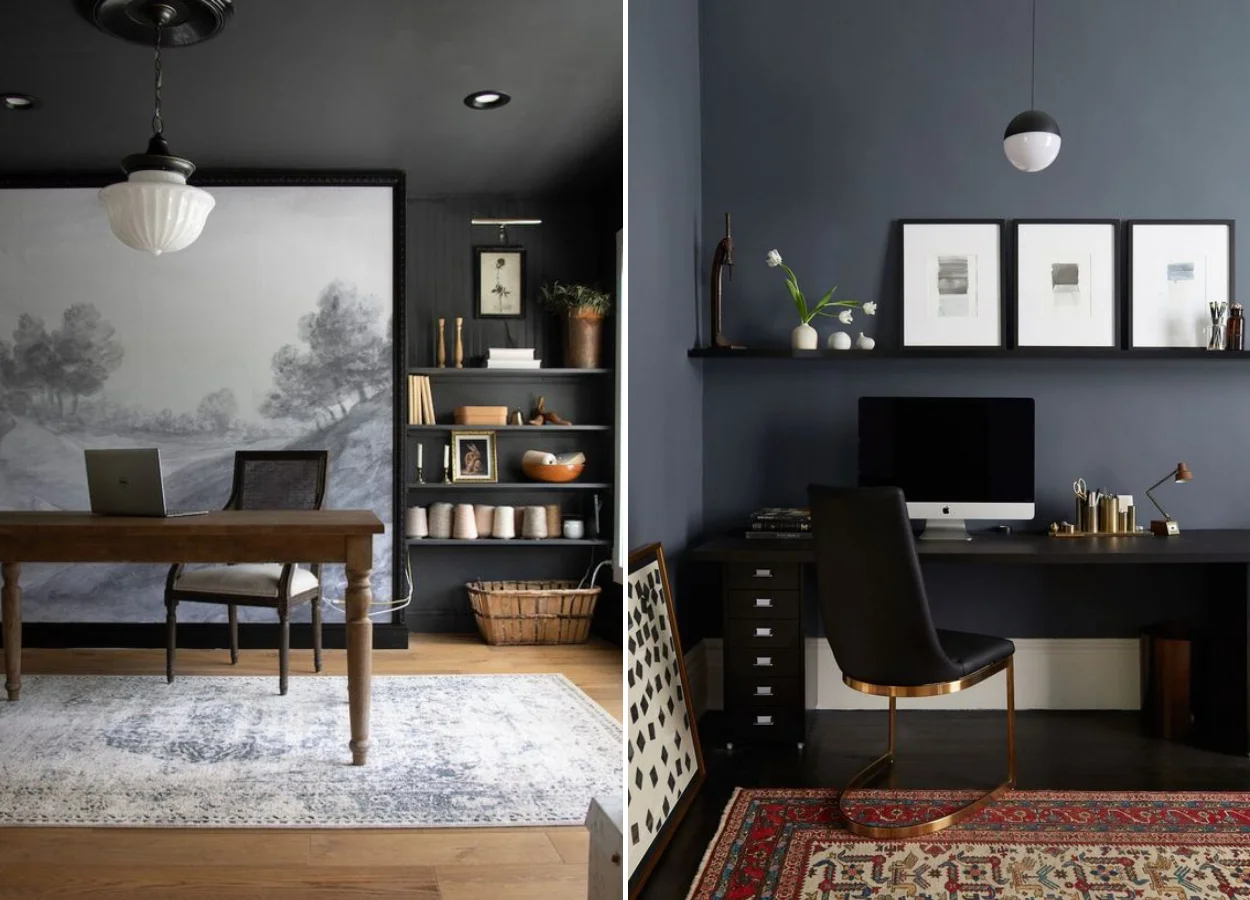 Cores na decoração: home office preto