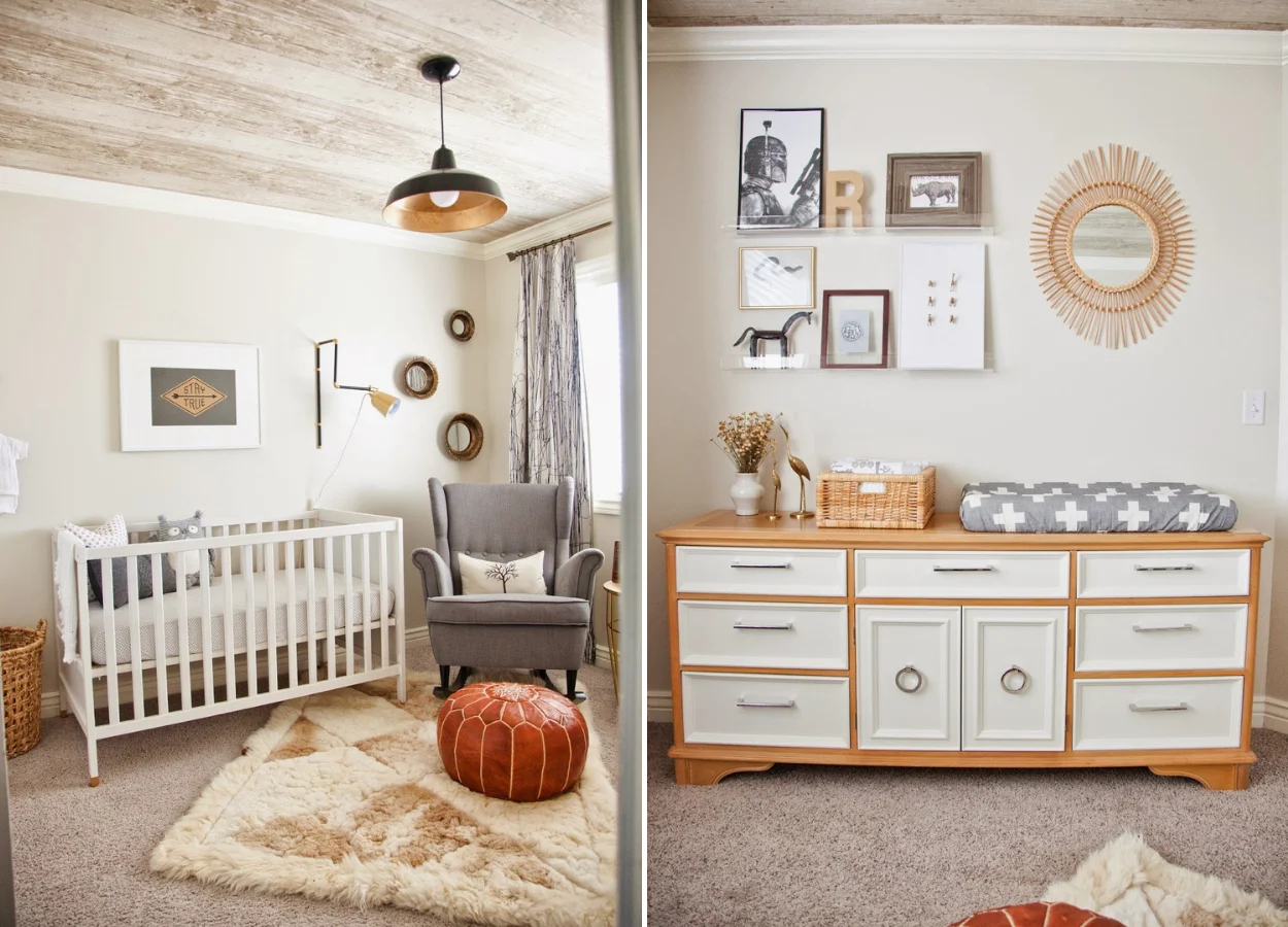 Baby room decorate con naturale