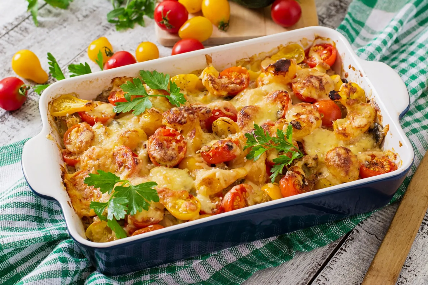 Batata gratinada com camarão  para o almoço de Páscoa