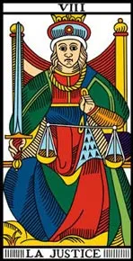 A letter to the Justice tarot card