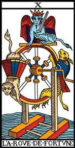 Card of the Wheel of Fortune-tarot of Marseille