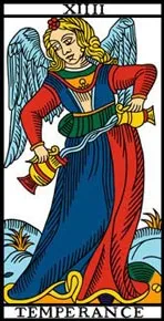 Card of Temperance in the tarot de Marseille