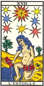 The charter of the star from the tarot de Marseilles