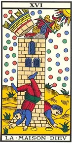 Card of the Tower in the tarot de Marseille