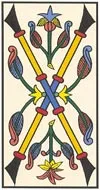 Card of the tarot, two of swords